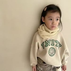 deer jonmi New Winter Children Letter Printed Sweatshirts Korean Style Baby Boys Casual Thicken Warm Pullovers Tops2026