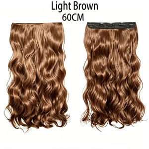 Seamless Invisible Big Wave Hair Extension One-Piece 5 Clips Fluffy Curly Clip On Hair Wig