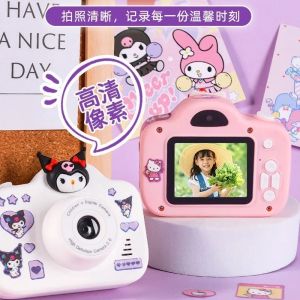 Cartoon Sanrio Cinnamoroll Hello Kitty Kids Mini Digital Camera Can Take Pictures Video Kuromi My Melody Kids Digital Camera Toys with 64GB SD Card Birthday Gifts