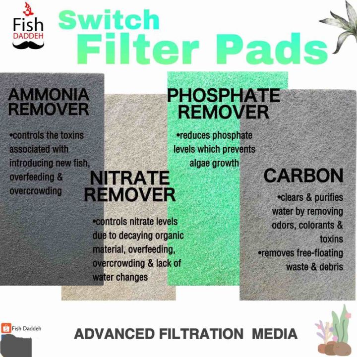 SuperFish Aquarium Filter Pad Carbon Ammonia Phosphate Nitrate Foam 45 SuperFish Aquarium Filter Pad Carbon Ammonia Phosphate Nitrate Foam 45