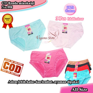 6Pcs CD Renda Celana Dalam Renda Celana Dalam Wanita Renda Miaokaigi 998-All Size-Vegasus Store(COD)