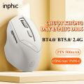 Chuột không dây bluetooth kiêm wireless INPHIC DR6 Silent không tiếng click (màu xám tro). 