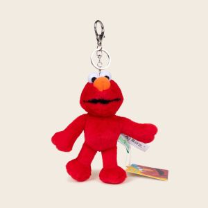 DAN S การ์ตูน ห่วงกุญแจเอลโม่ บิ๊กเบิร์ด ตลก นุ่มนวล ตุ๊กตาพวงกุญแจ จี้กระเป๋า ผ้าฝ้ายพีพี จี้เอลโม่สีแดง ลูกๆ