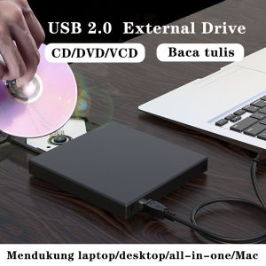 External drive CD ROM dengan desain portabel mendukung banyak antarmuka data  cocok digunakan pada laptop dan desktop