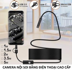 Camera nội soi tai  tìm đồ vật cắm điện thoại 3in1 đa năng dài 2m hàng cao cấp siêu nét