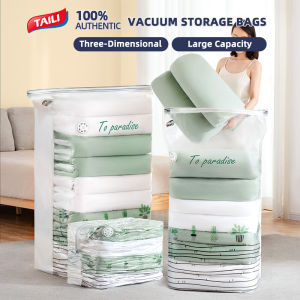 TAILI Vacuum Storage Space Saver Bags Jumbo Cube Blossom Compressing By Sitting No Tools Extra Large Vacuum Bags For Beddings Comforters Quilts Pillows Clothes Free Up 80% Space