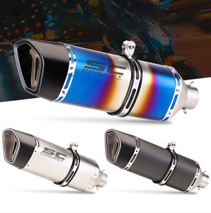 470MM Length 51mm Motorcycle Exhaust Tail PIPE Modify Motocross Exhaust Muffler End PIPE Carbon Fiber DB Killer For CBR500R CB500F Z900 R6 R3 ATV Dirt Pit Bike R1 R1200GS gsx750 Z900 Z400 cbr650 ETC