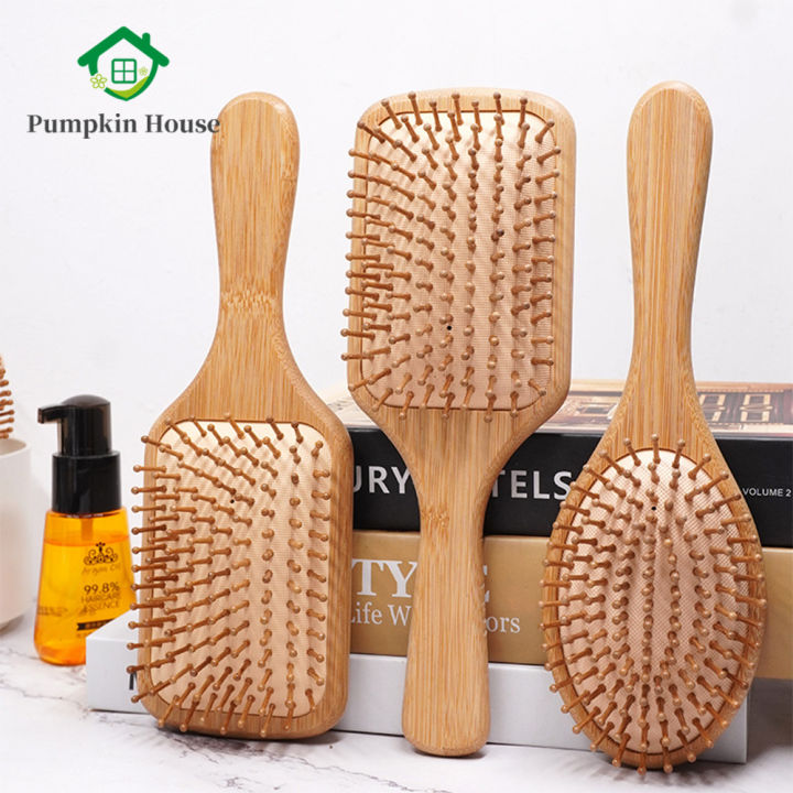 Large Hair Comb Massage Scalp Wooden Wood Natural rectangular square