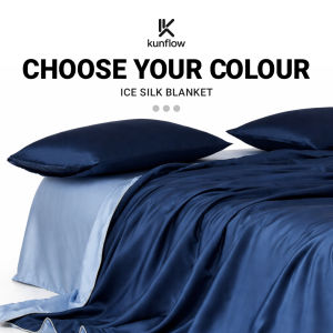 KUNFLOW Ice Silk Cooling Blanket | Breathable Soft Cool Touch | Lightweight Summer Comfort
