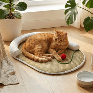 OUTOPEN Anti-slip Pet Cooling Mat Ice Silky Cooling Neck Support Cat Cool Pad Bed Pet Bed Mat Breathable Puppy Kennel Outdoor Indoor