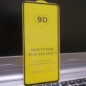 REDMI NOTE 9S Full Glue FULL Covered Tempered Glass Screen Protector - BLACK