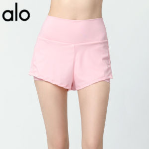 ALO- Cross-Border Sports Shorts for Women Summer Thin Anti-Exposure Loose Burn Hole Three-Quarter Fitness Shorts Quick-Dry Summer Running Yoga Shorts Al0-yoga
