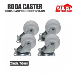 Roda Caster 2 Inci Hidup Plus Rem Kaki Roda Etalase Troli 4Pcs 50mm