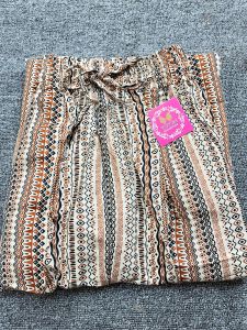 Celana Kulot Rayon Hommy Motif Etnik Elastis Pinggang Full karet Untuk Wanita