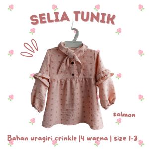 [COD]tunik bayi tunik anak perempuan 1-3 tahun SELIA TUNIK/ FREYA dress atasn muslim anak fashion lengan panjang Kado tunik baby balita import kado anak perempuan -INT