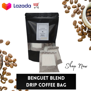 Coffee Grounds PH - Benguet Blend Dark Roast Coffee Instant Brew Drip Coffee Pour Over Brewing Method | 13g per bag