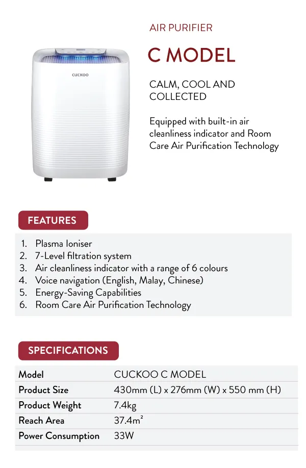 Cuckoo air purifier store c model review