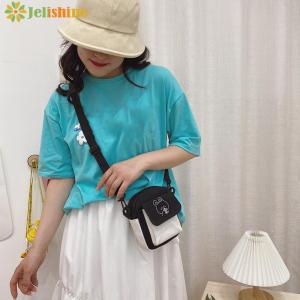 กระเป๋าแมสเซ็นเจอร์สะพายไหล่ผ้าใบลายพิมพ์ลายการ์ตูนของผู้หญิงกระเป๋าแฟชั่นมีฝาปิดสียอดฮิต