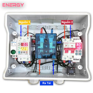 Tủ Điện ATS 2P-100A Tự Động Chuyển 2 Công Tơ 2 Nguồn Điện 1 Tuần 15 Ngày... Gồm Vỏ Tủ Chống Nước IP68 - Thiết Bị Điện ENERGY