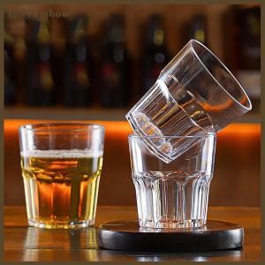 [The Fayshow] Acrylic Whiskey Cups Unbreakable Transparent Beer Cup Plastic Coffee Milk Breakfast Cup Spirit Drinkware Juice Tea Cup