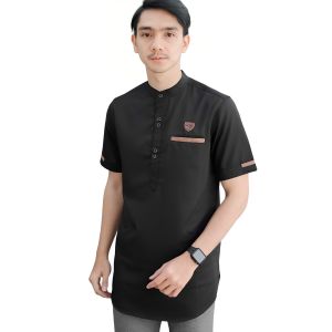 Baju Koko Pria Kurta Pakistan Lengan Pendek Polos Syubbanul Muslimin