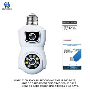 V380 Pro E27 Light bulb CCTV  Camera Drone FHD 1080P 360 Panoramic CCTV Wireless Wifi Camera with Audio & Speaker LED light