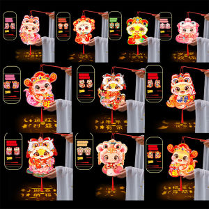 YESPERY โคมไฟเรืองแสงโคมไฟพกพางูการ์ตูนแบบดั้งเดิมของโคมไฟกระดาษจีนแบบทำมือสำหรับปีใหม่กันลมและสดใส