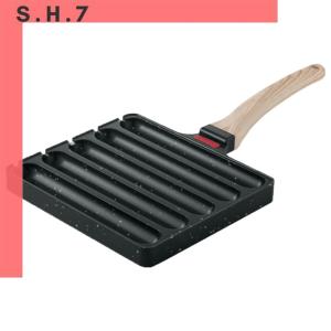 Xách Tay 5 Lưới Xúc Xích Pan Hot Dog Nhà Sản Xuất Không Dính đồ nấu bằng nhôm Cho Ngoài Trời Ăn Sáng