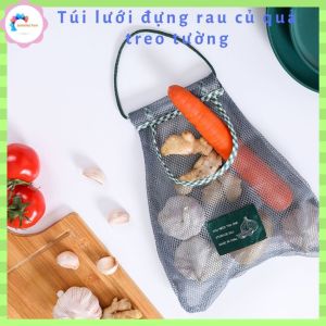 [HCM-NHIỀU KÍCH CỠ] Túi Lưới Treo Tường Đựng Rau Củ Quả (Hành Tỏi Khoai Tây...) Đựng Đồ Đa Năng Tiện Lợi - SOHANEI FAM - Tặng kèm móc dán tường trong suốt