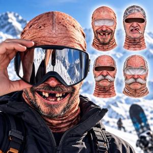 Funny 3D Face Balaclava Hat Full Face Covering Hood Balaclava Motorcycle Riding Skiing Face Mask Outdoor Balaclava Hat