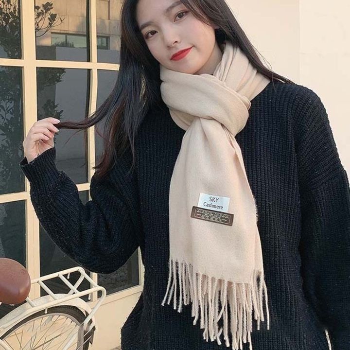 LOPU Polyester Khăn len cổ điển Mềm mại Chống gió Khăn choàng màu sắc ...