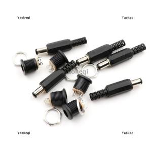 [COD] Yaokeqi 10 Pcs 5.5mm x 2.1mm Male DC Power Plug Connector Screw Lock Female Panel Socket