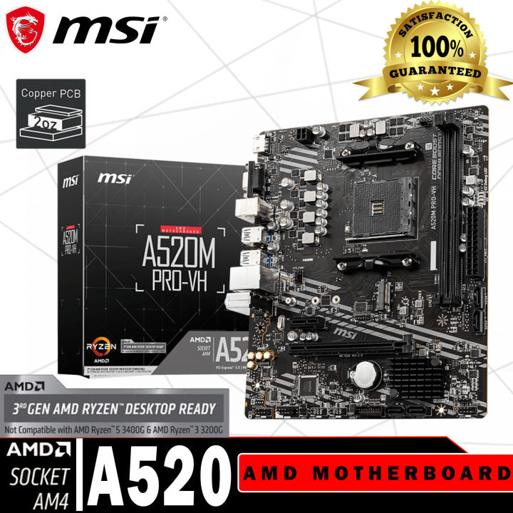 Msi A520m Pro Vh Support 3rd Gen Amd Ryzen邃 Desktop Processors And Amd Msi A520m Pro Vh Support 3rd Gen Amd Ryzen邃 Desktop Processors And Amd