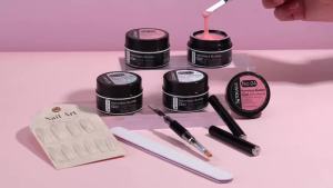 SUTOKAKA 4 Colors Builder Gel for Nails with Nail Forms Dual-Ended Brush    Clear White Nude Pink Sculpted Gel for Nail Strengthener Thickening Extension Mani DIY Home Salon Gifts