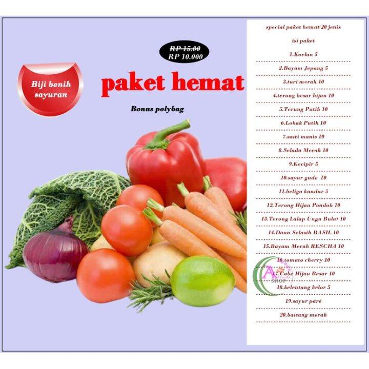 Special Paket Hemat 20 Jenis Biji Benih Sayur | Lazada Indonesia