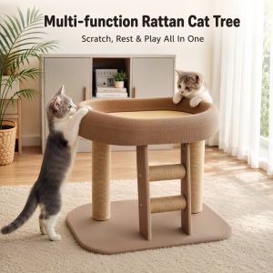 Cat posts Cat Tree House Cat Condo Climbing Sisal Pole Cat Bed Cat Playground Scratches w Stair Unassemble
