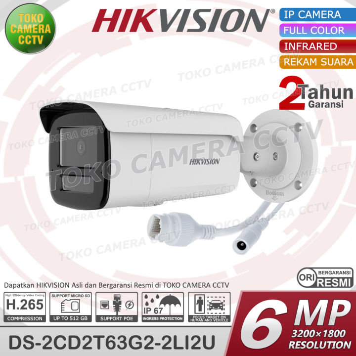 IP CAMERA 6MP HIKVISION DS-2CD2T63G2-2LI2U KAMERA BULLET ACUSENSE