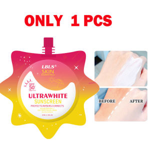 Ultra White Sunscreen Whitening long-lasting Sunblock Skincare Easy To Apply Light And Waterproof  Anti-acne Moisturizing And Brightens Skin Effective UV-proof SPF50 PA +++ Anti-Wrinkle Reduces Freckles Brightens  Does Not Cause False Whitening 50ml