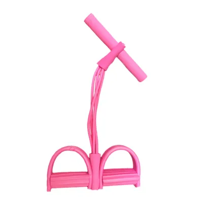 VTTO 4 tube Pedal Pull Rope Elastic Sit ups Exercise Bands Equipment Lastic Pull Rope Tension Rope Foot Pedal Abdomen Leg Exerciser Bodybuilding Expander Rope