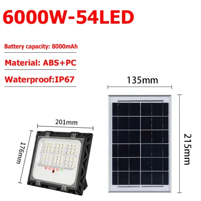 20000W Solar Lights IP67 Waterproof Super Bright Outdoor Led Solar Flood Light With Solar Panel Intelligent Light Control Switch Charging Indicator Wall Lights For Garden Yard Streets Garage