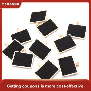 【CANAMEK】 10 cái mini bằng gỗ bảng đen Clip tin nhắn Lưu ý Bảng trang trí cửa hàng nhà