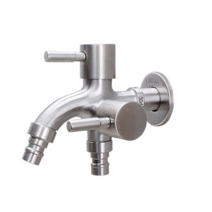 (คูปองส่งฟรี 50 บาท)ก๊อกน้ำสแตนเลส 304 ก๊อกน้ำ 2 ทาง ก๊อกน้ำอเนกประสงค์ ใช้สำหรับ ห้องน้ำ ระเบียง เครื่องซักผ้า