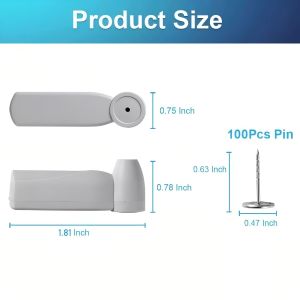 100 Pcs Am 58khz 50mm Grey Abs Material Security Hard Tag/Eas System Pencil Tag For Store Supermarket
