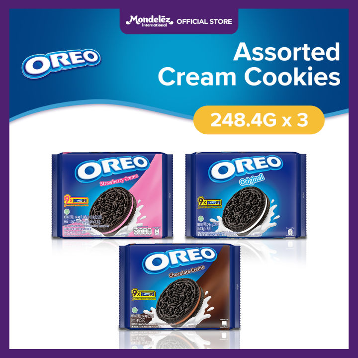 Oreo Multipack Bundle Vanilla Cream 2484g Chocolate Cream 2484g And Strawberry Cream 248 6196