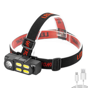 Mini LED Headlamp USB Rechargeable Portable COB Headlamp 18650 Internal Battery Outdoor Waterproof Fishing Camping Headlamp 4 Lighting Modes