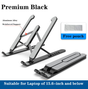 Laptop Stand Foldable Portable ABS with Aluminum Adjustable Support Non Slip Notebook Ipad Mac All Laptop Accessories with Pouch