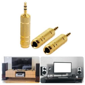Stereo Audios Adapter Set 3.5mm Male to 6.35mm Female Audios Adapter for Clear Sound in Headphones and Players