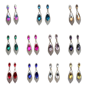 Sophisticated Dangle Earrings Rhinestones Drop Chandelier Ear Pendants Cubic Zirconia Bridal Accessory