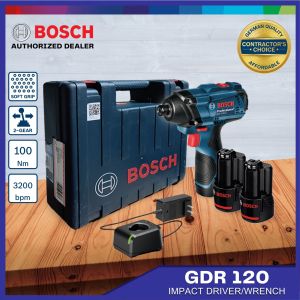Bosch Impact Driver Cordless GDR 120-LI + 2 x GBA 12V 2.0Ah + GAL 12V-20 06019F00K6 Contractors Choice COC-CORDLESS Power Tool [ Blue Power by ECL ]