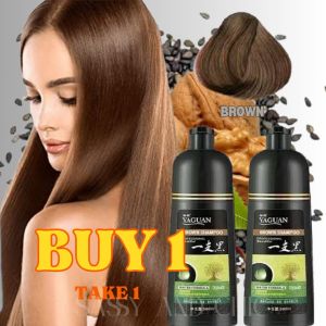 BROWN YAGUAN Herbal Hair Dye Shampoo - 500ml Buy 1 Take 1